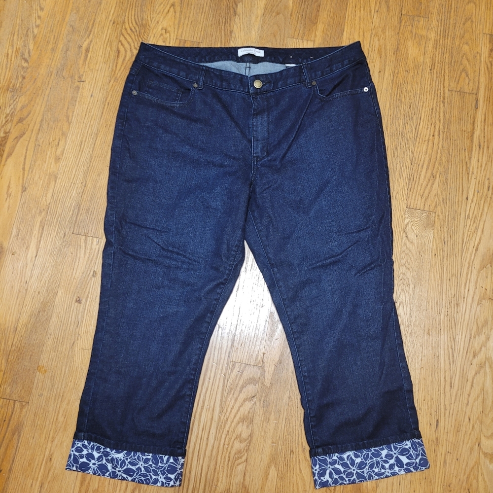 Cold water jeans cropped with cute cuff size 16